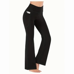 Women's Flared Pants with Pockets for Fitness and Style