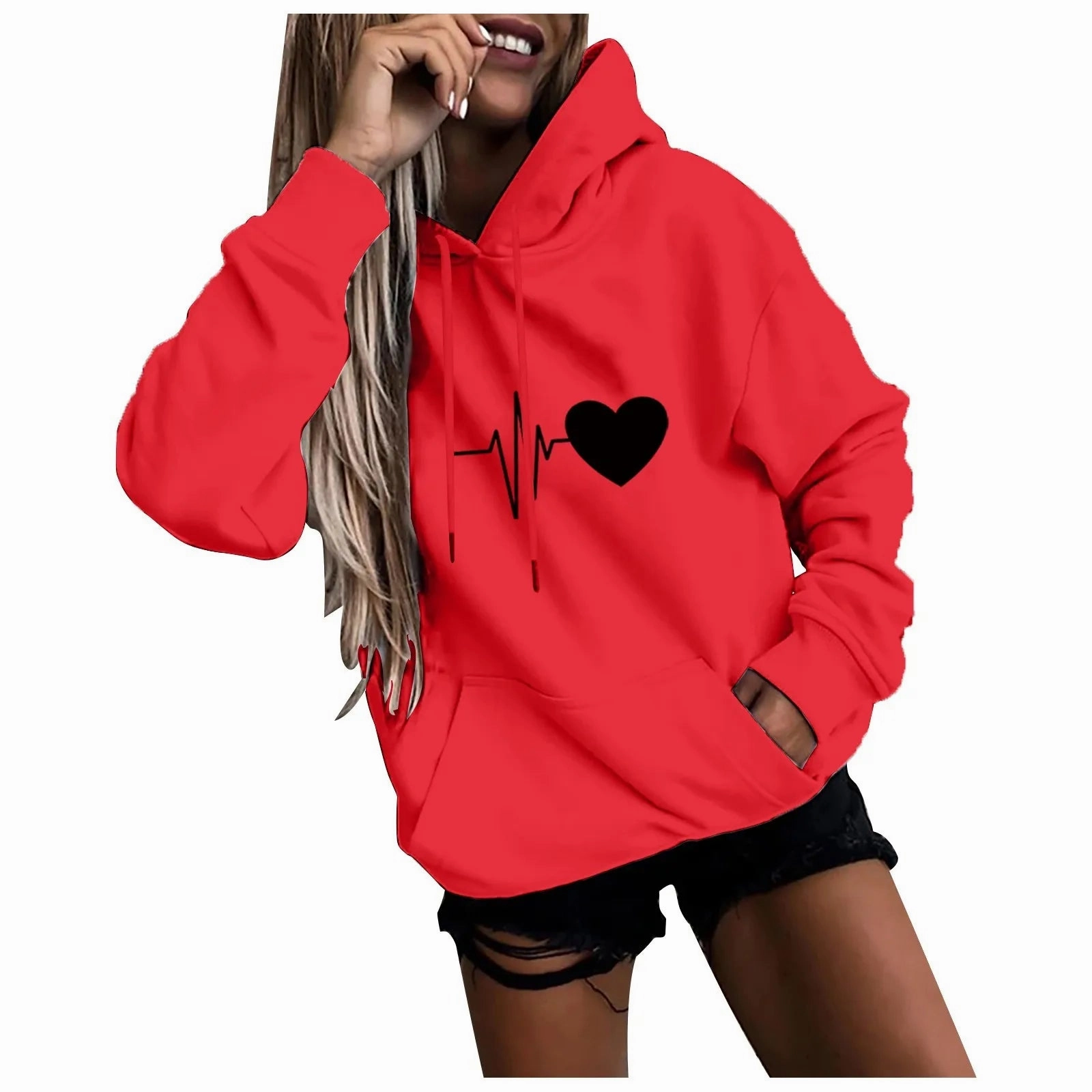 Women's Hoodies Tops Long Sleeve Fun Print Sweatshirt Casual Loose Pullover for Spring Fashion