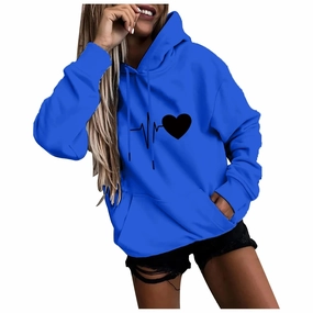 Women's Hoodies Tops Long Sleeve Fun Print Sweatshirt Casual Loose Pullover for Spring Fashion