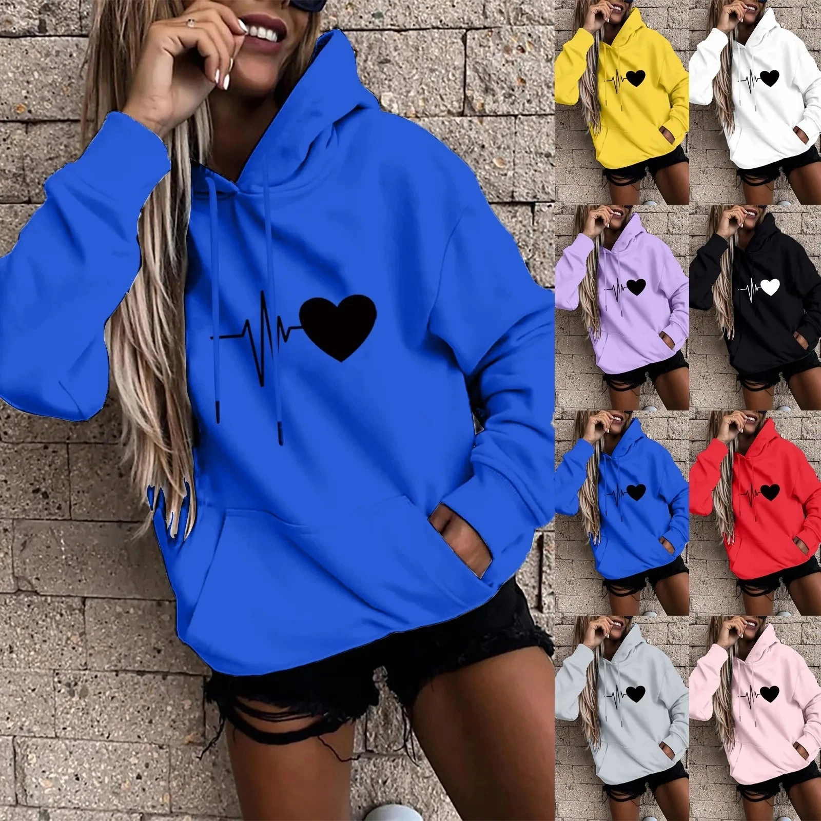 Women's Hoodies Tops Long Sleeve Fun Print Sweatshirt Casual Loose Pullover for Spring Fashion