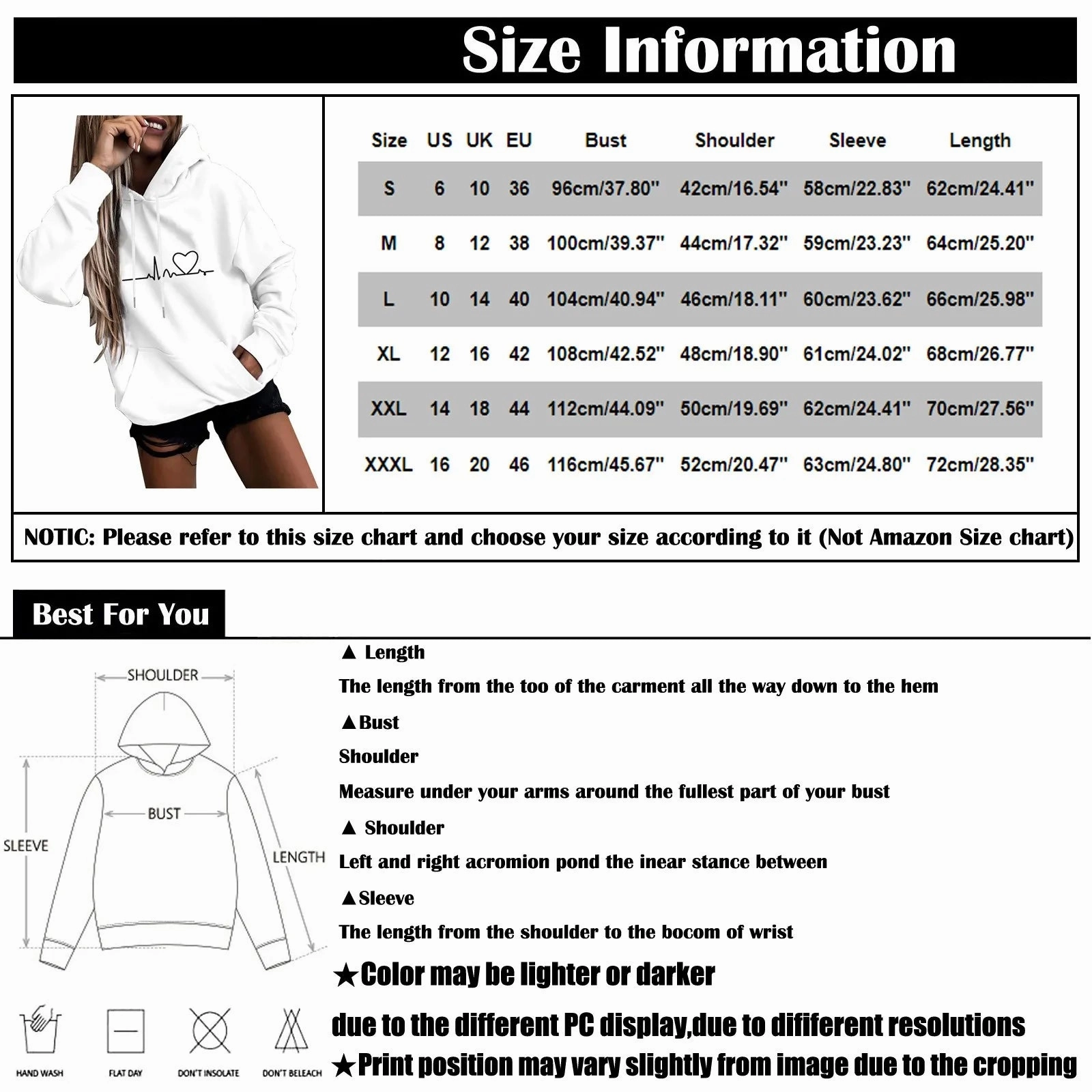 Women's Hoodies Tops Long Sleeve Fun Print Sweatshirt Casual Loose Pullover for Spring Fashion