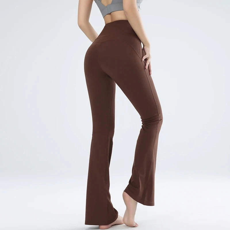 Women's Leggings Slim Yoga Pants High Waisted Wide Leg Bell Bottoms Quick Dry Breathable Comfort