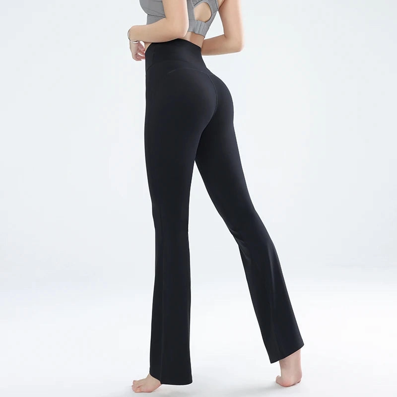 Women's Leggings Slim Yoga Pants High Waisted Wide Leg Bell Bottoms Quick Dry Breathable Comfort