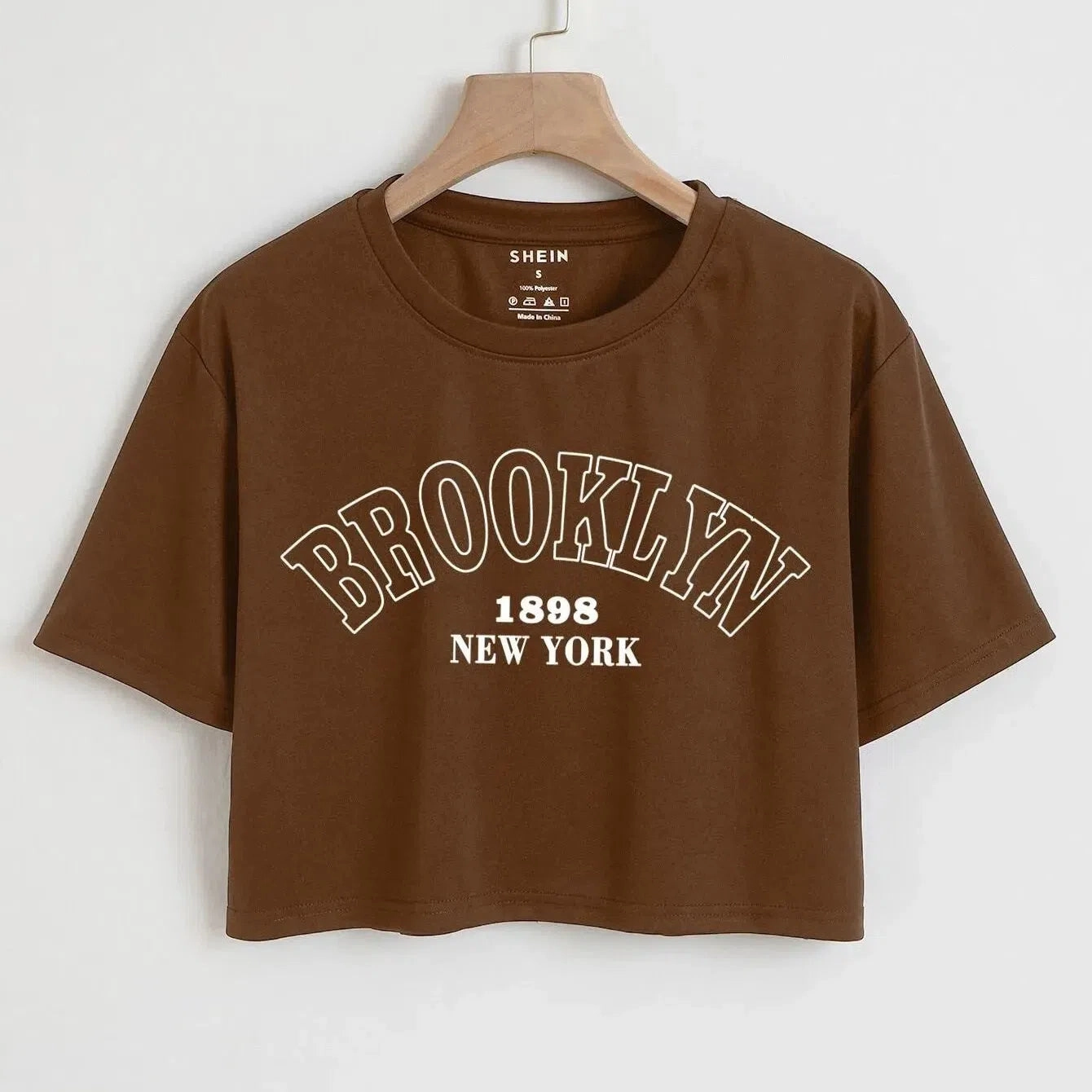 Women's Letter Graphic Crop T-Shirt Smock Loose Fitness Top