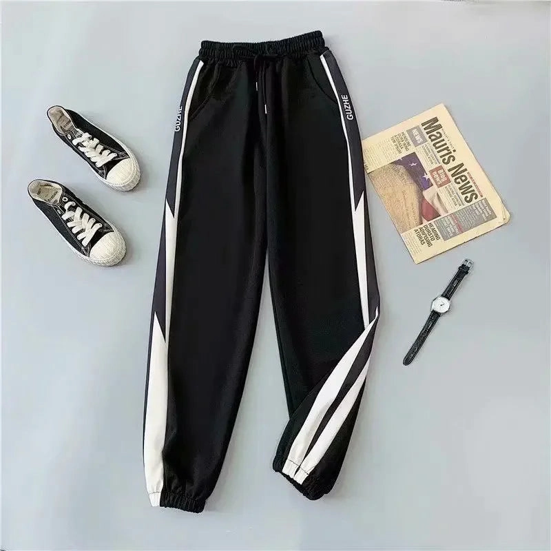 Women's Loose-Fit Straight-Leg High-Waisted Sweatpants Casual Spring Autumn