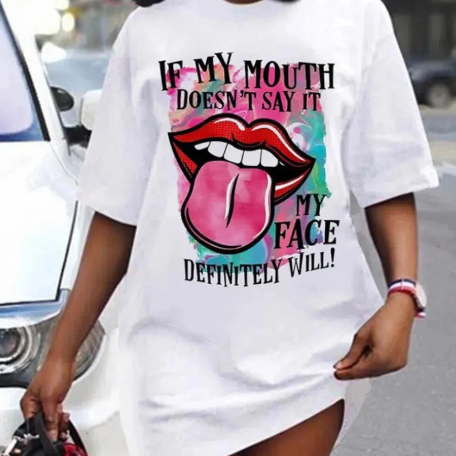 Women's Loose Fitting Short Sleeved Summer T-shirt Dress for Effortless Style and Comfort