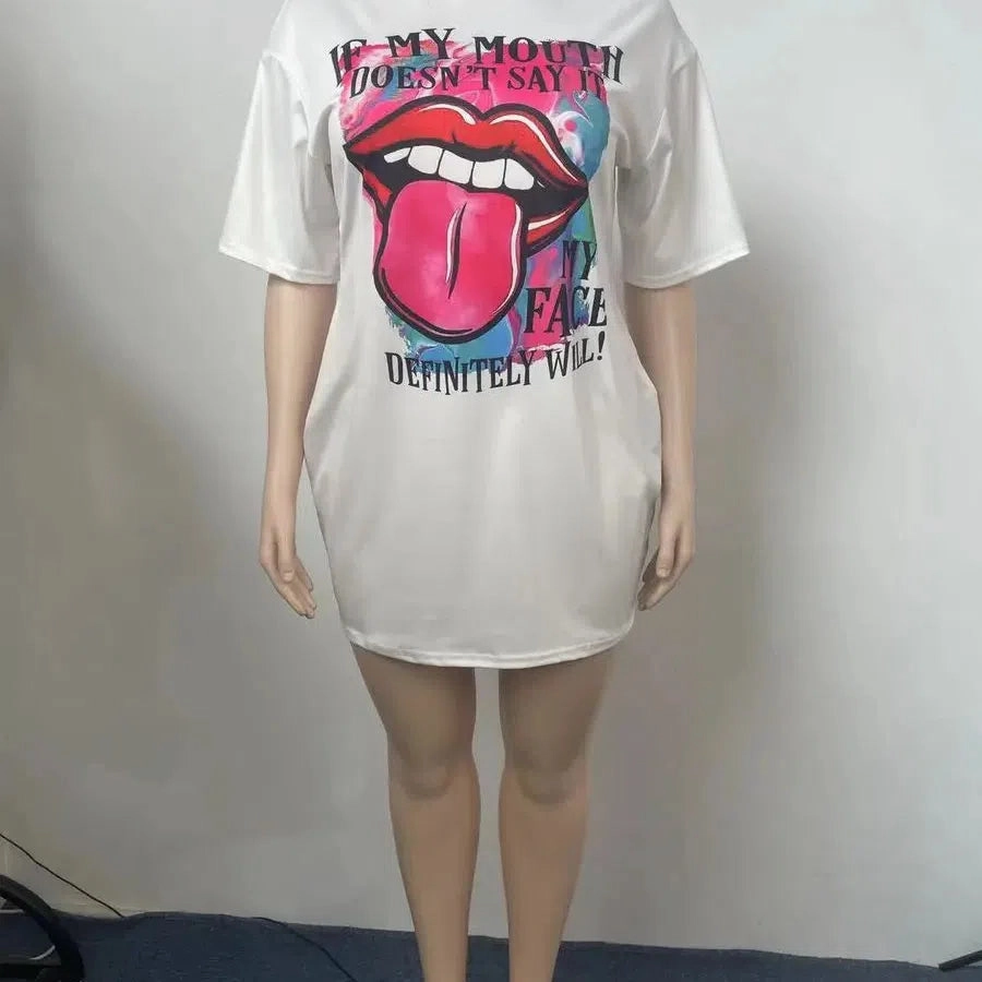 Women's Loose Fitting Short Sleeved Summer T-shirt Dress for Effortless Style and Comfort