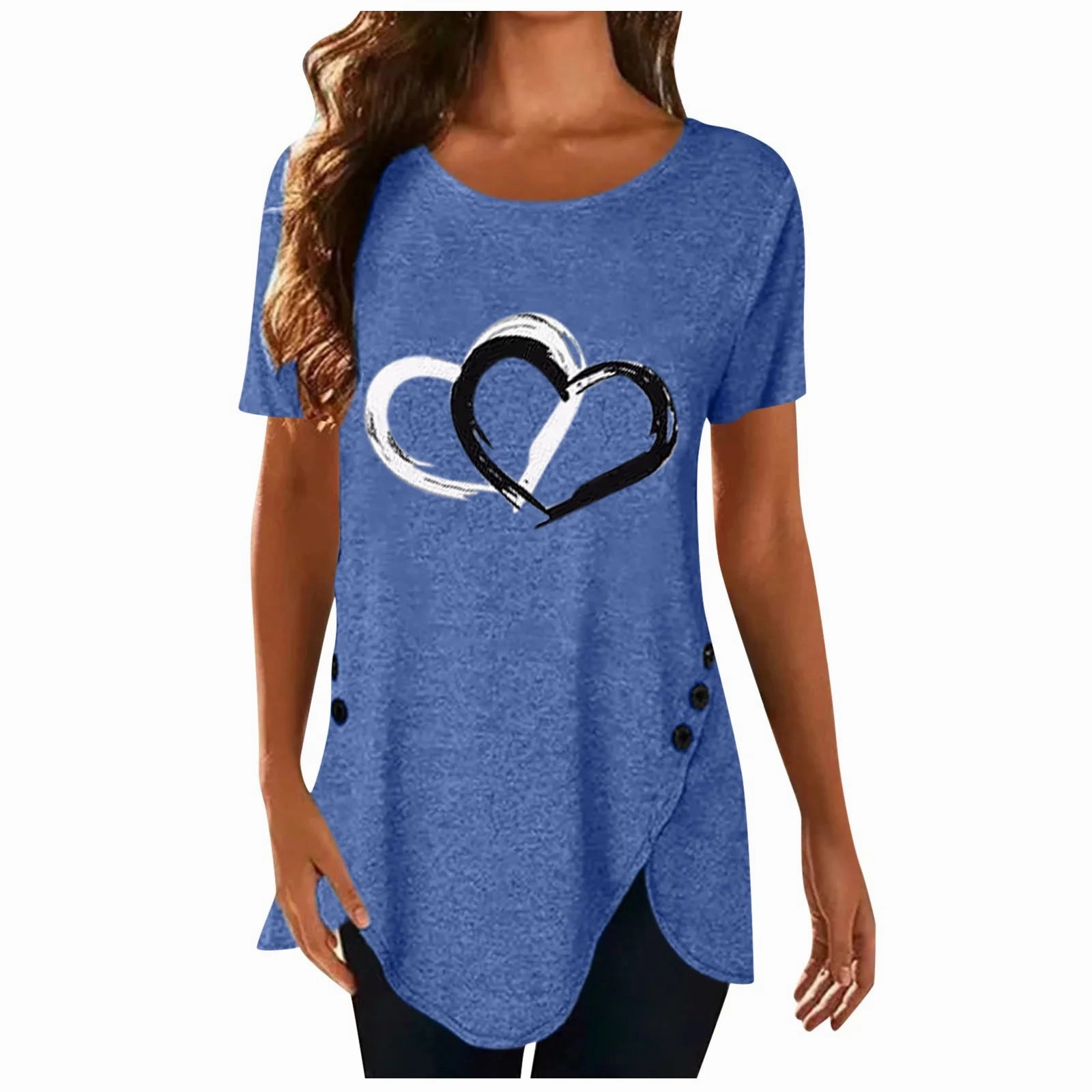 Women's Loose Floral Print Chiffon T Shirt with O Neck Casual Fit for Summer and Going Out