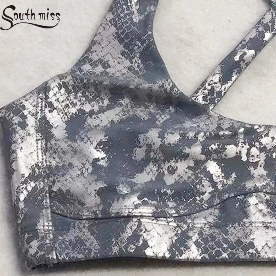 Women??s Retro Metallic Snake Gym Leggings Blue Silver Shiny Legging Fitness Bottoms for High Rise Workout and Yoga