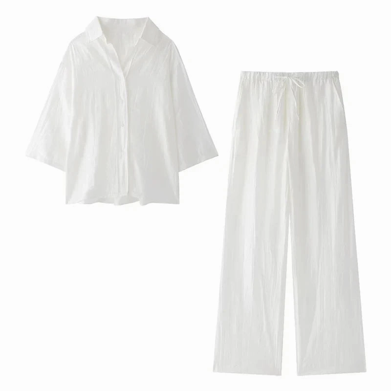 Women's Set New Fashion Spring Jacquard Loose Chic Print Set