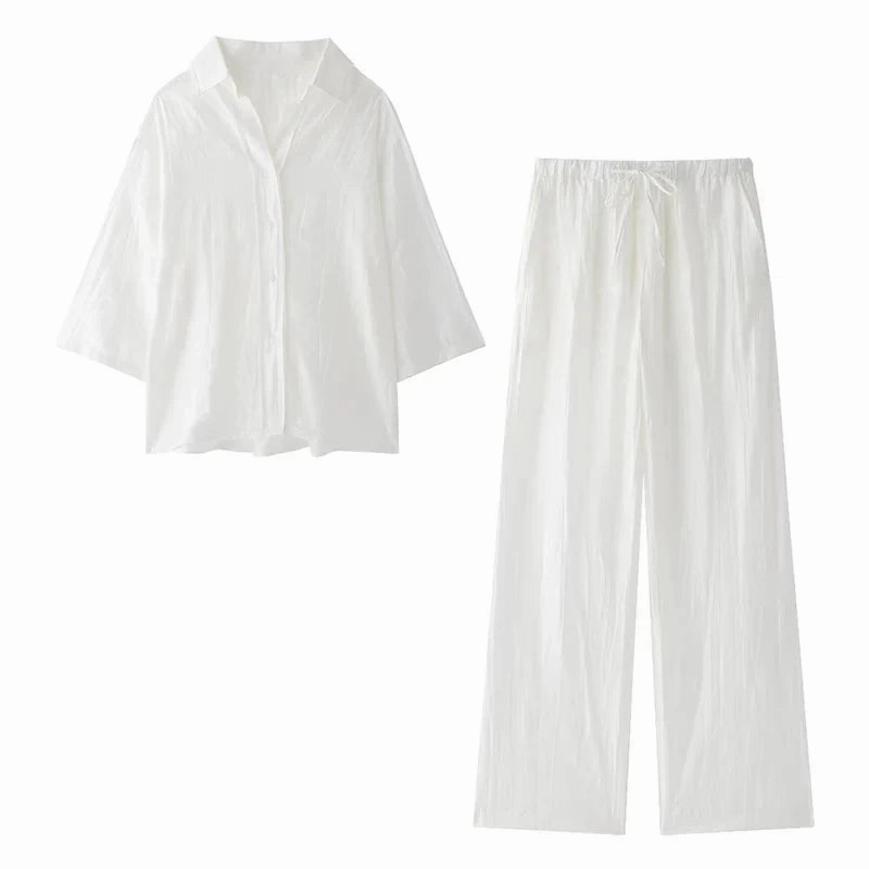 Women's Set New Fashion Spring Jacquard Loose Chic Print Set