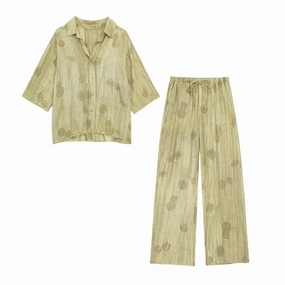 Women's Set New Fashion Spring Jacquard Loose Chic Print Set