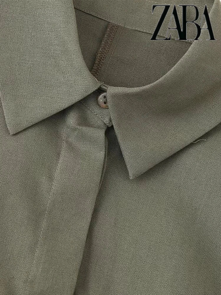 Women's Short Sleeve Single Breasted Shirt with Tie Embellishments for Casual Streetwear and Elegant Office Looks