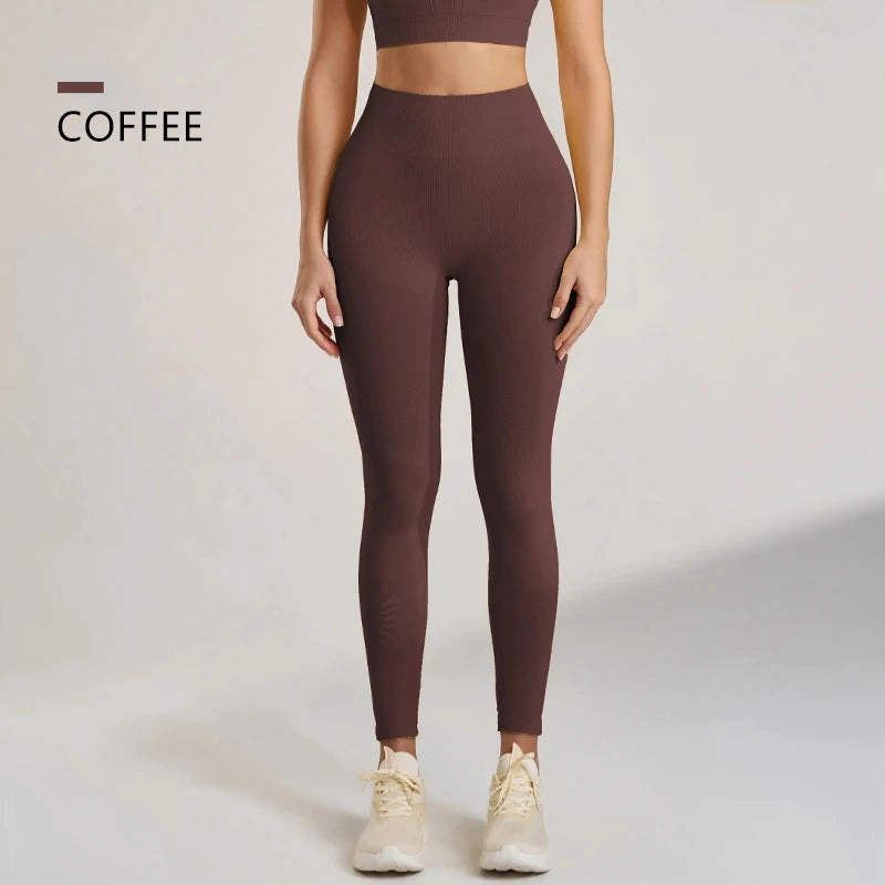 Women's Sports Fitness Leggings Seamless High Waist Stretch Solid Color Yoga Leggings Training Running Gym Quick Dry Breathable