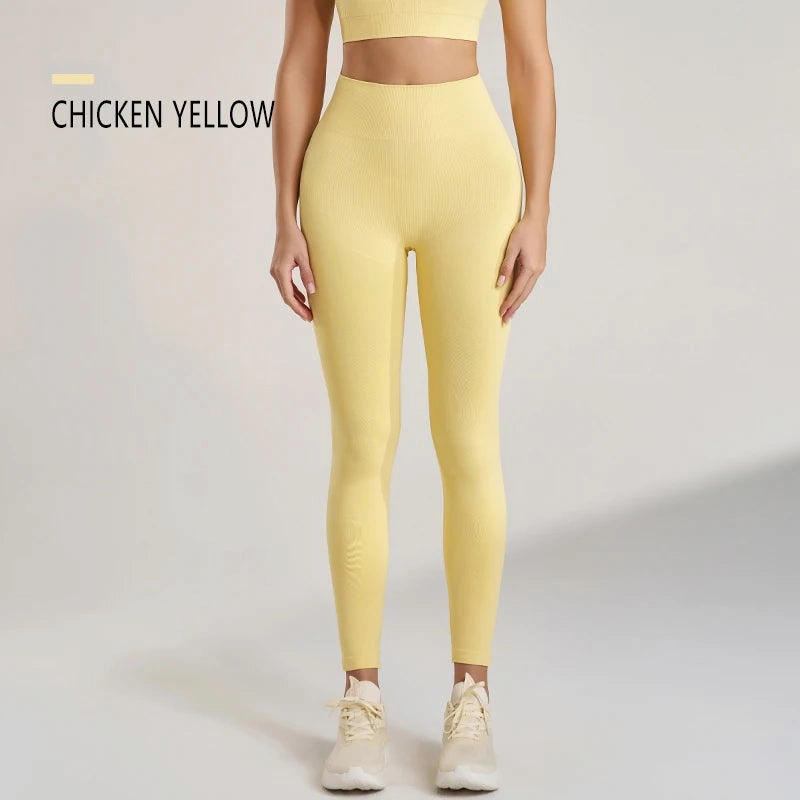 Women's Sports Fitness Leggings Seamless High Waist Stretch Solid Color Yoga Leggings Training Running Gym Quick Dry Breathable