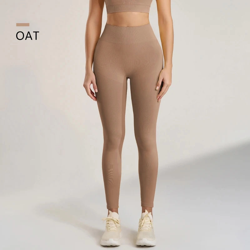 Women's Sports Fitness Leggings Seamless High Waist Stretch Solid Color Yoga Leggings Training Running Gym Quick Dry Breathable
