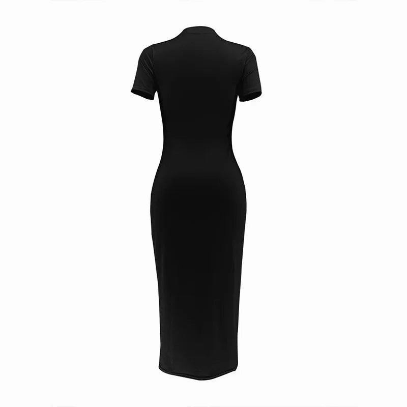 Women??s Summer Casual Dress with Los Angeles Letter Pattern and Round Neck Short Sleeves for Fashion and Party Occasions