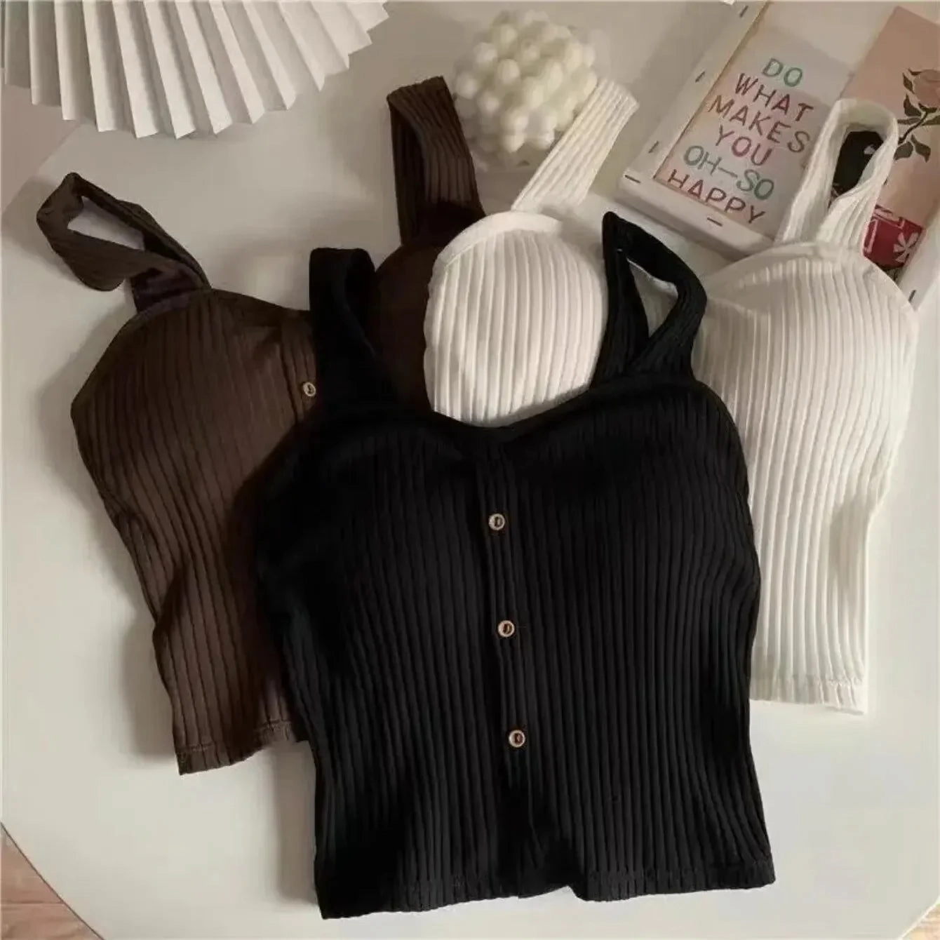 Women's Summer Cropped Top with Bra Pads and Corset Style Suspenders Sexy Camisole Slim Fit for Going Out and Party