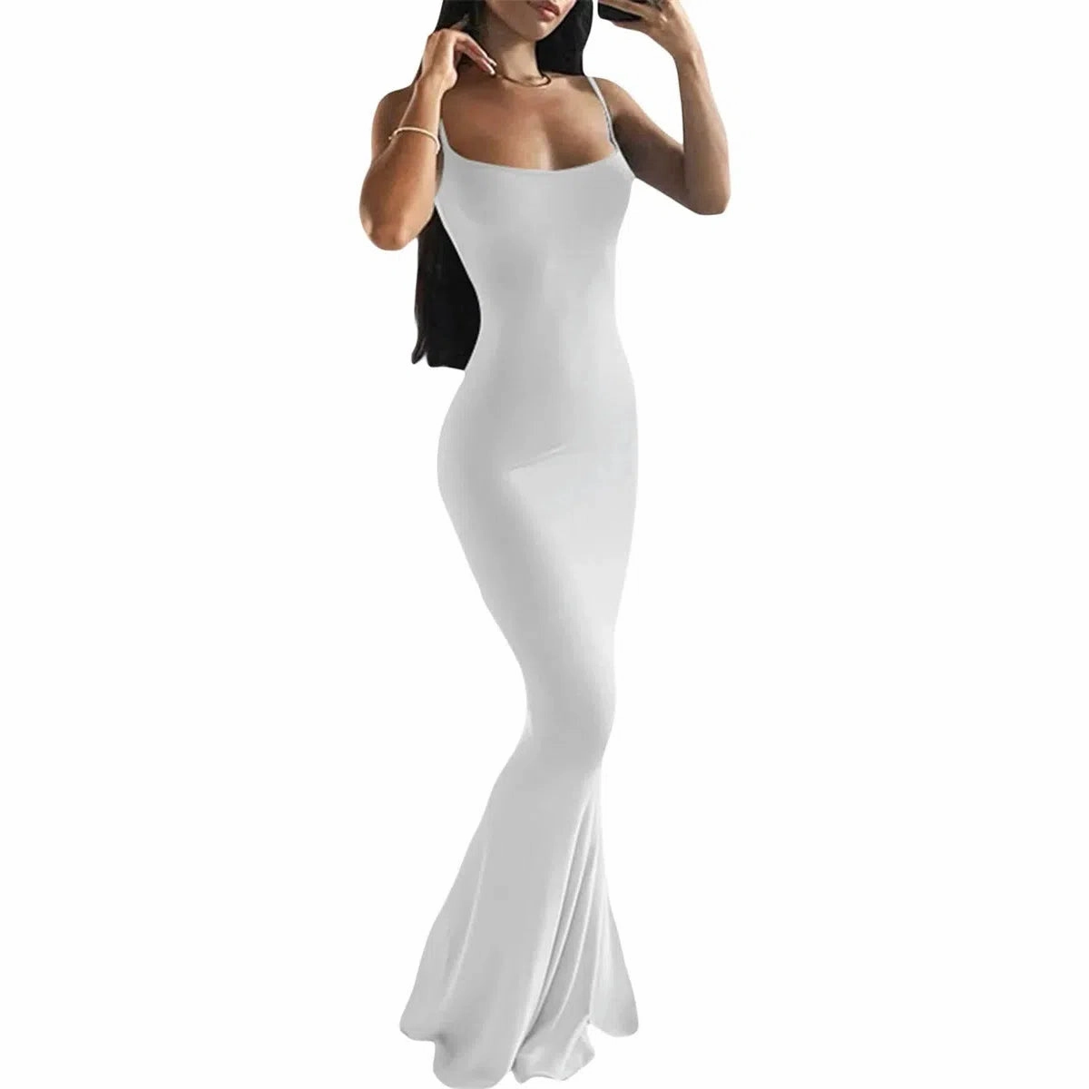 Women's Summer Sexy Party Club Slip Slim Dress with Fishtail Hem