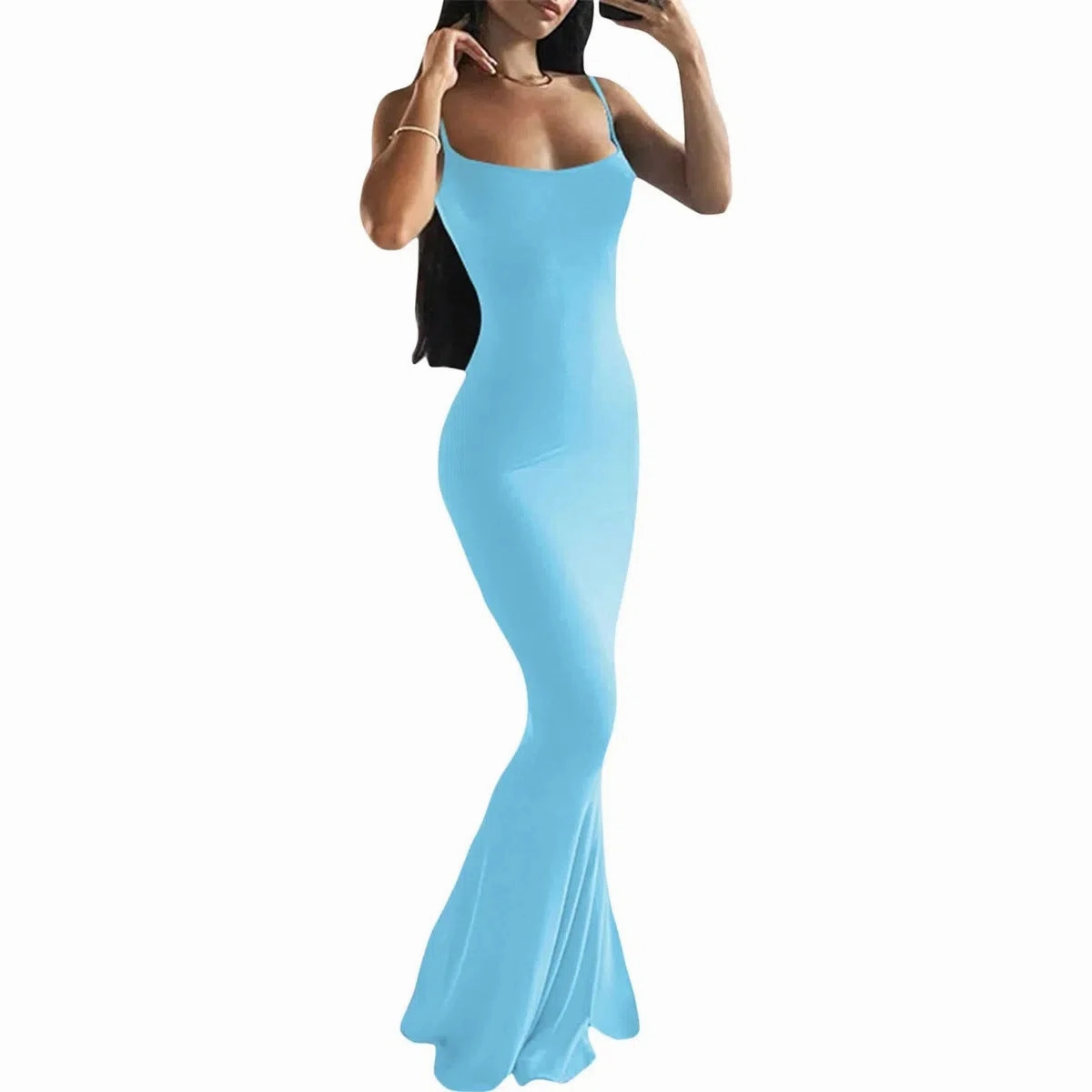 Women's Summer Sexy Party Club Slip Slim Dress with Fishtail Hem