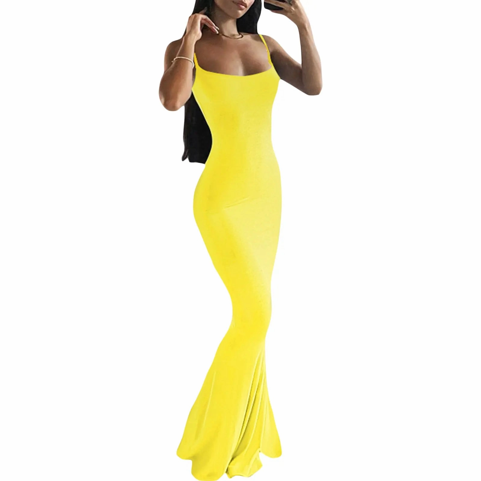 Women's Summer Sexy Party Club Slip Slim Dress with Fishtail Hem