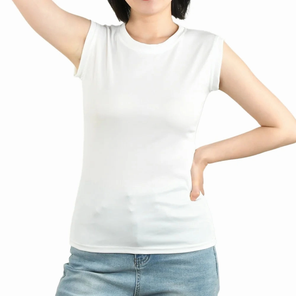 Women's Summer Strapless Base Shirt with Stand Collar Slimming Vest and Invisible Sleeve Cover Up for Casual and Fashionable Outings