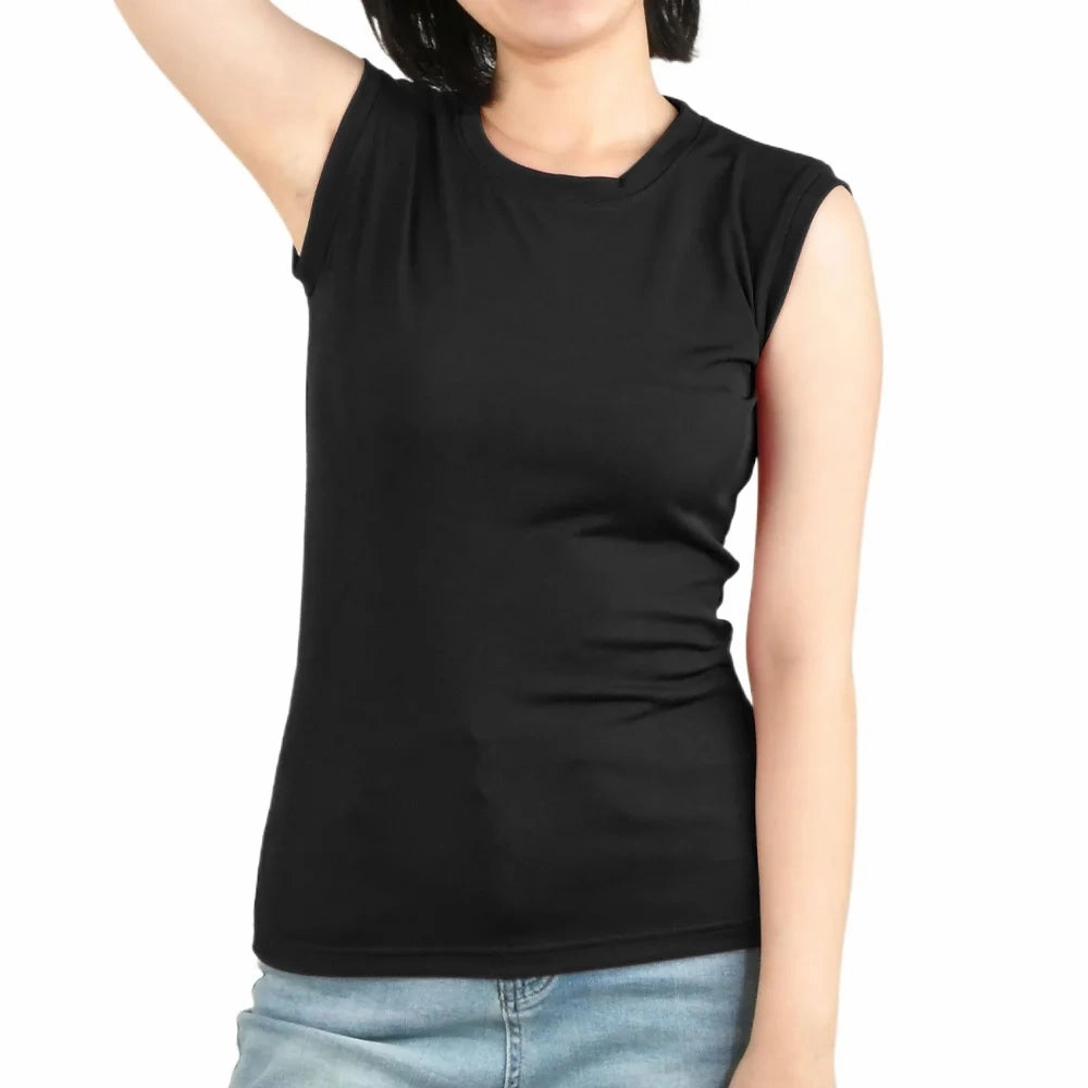 Women's Summer Strapless Base Shirt with Stand Collar Slimming Vest and Invisible Sleeve Cover Up for Casual and Fashionable Outings