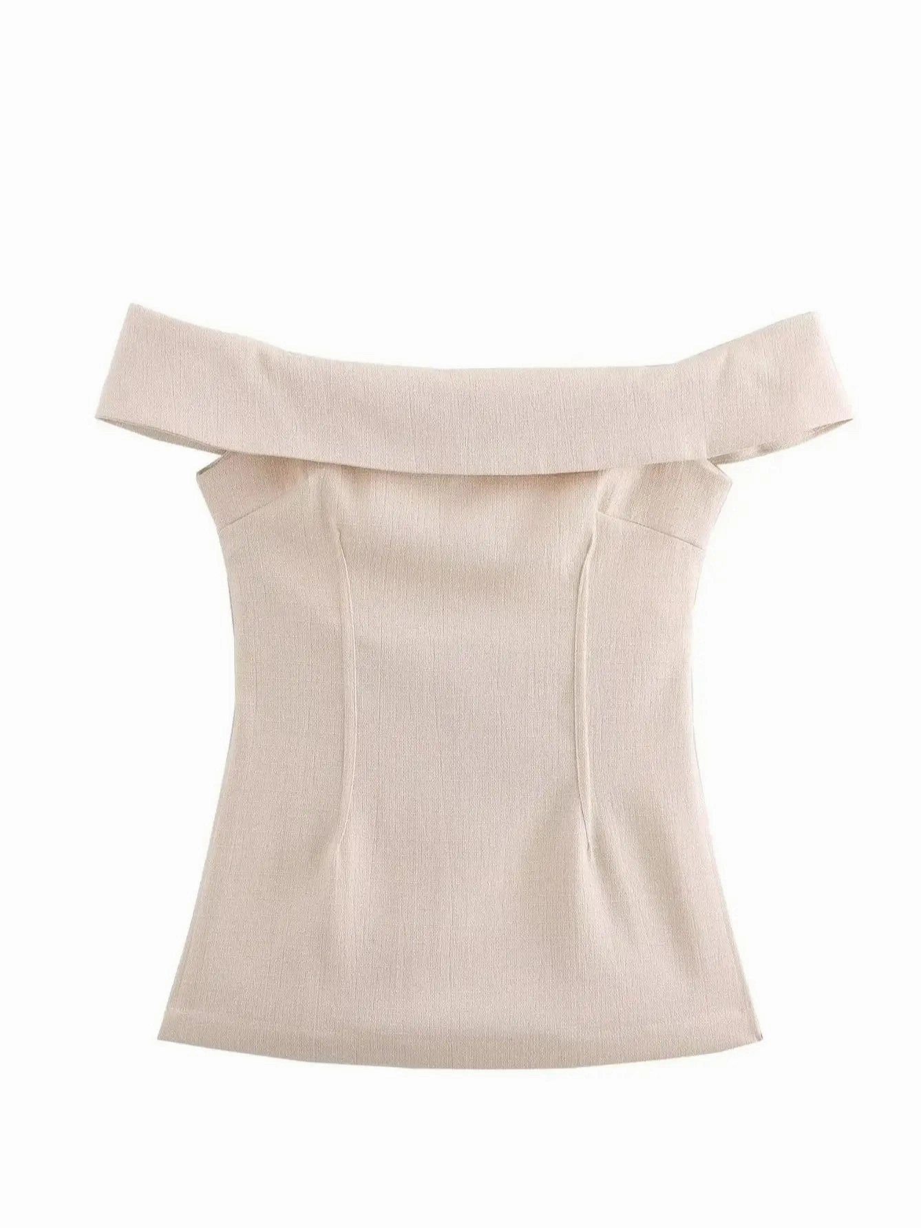 Women's Two Piece Set Off Shoulder Top and Wide Leg Pants High Street Fashion Slim Fit Casual Summer Outfit
