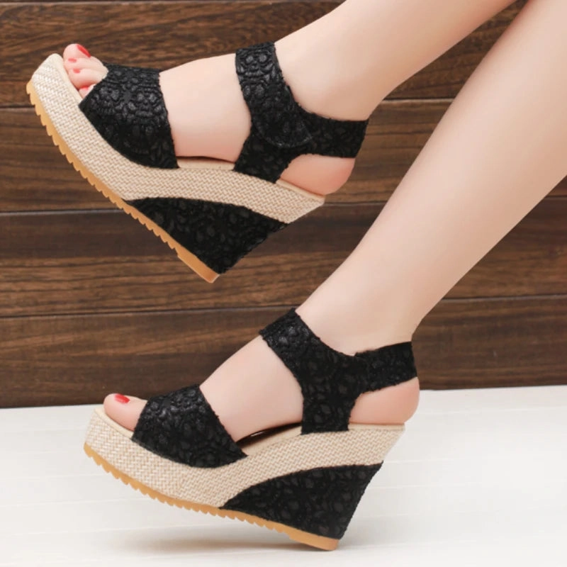 Women's Wedges Sandals Summer New Fashion Peep Toe High Heel