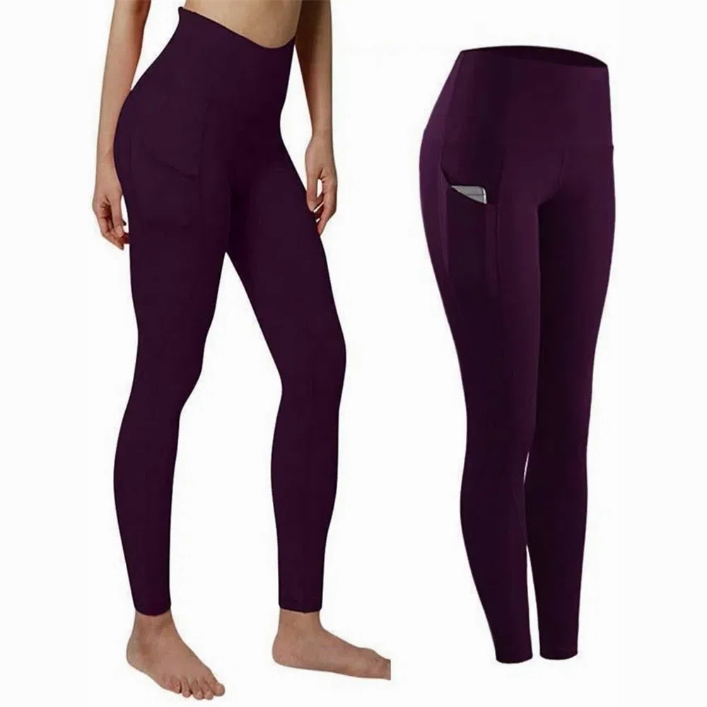 Women Seamless High Waist Yoga Pants with Pockets for Gym
