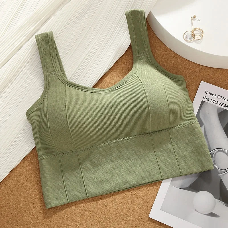 Women Seamless Sports Bra Breathable Crop Top Slim Vest