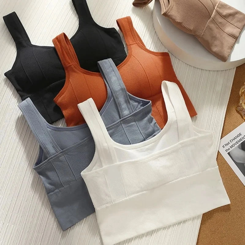Women Seamless Sports Bra Breathable Crop Top Slim Vest