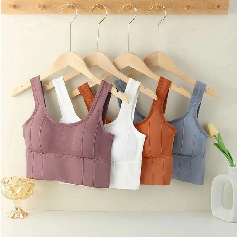 Women Seamless Sports Bra Breathable Crop Top Slim Vest