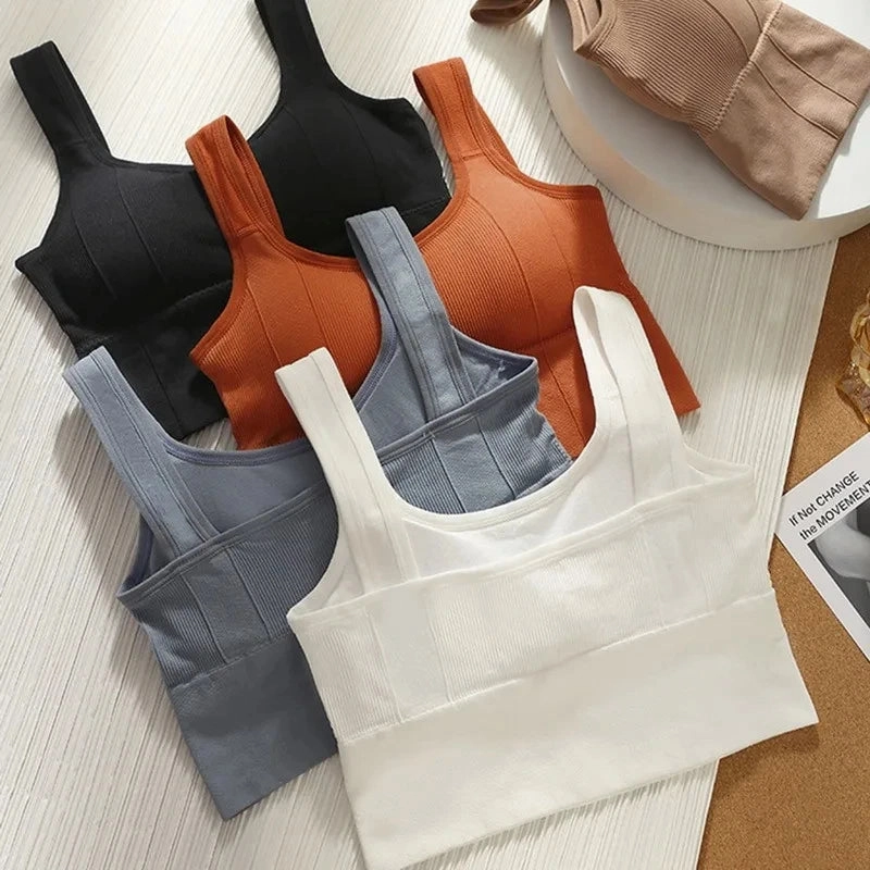 Women Seamless Sports Bra Breathable Crop Top Slim Vest