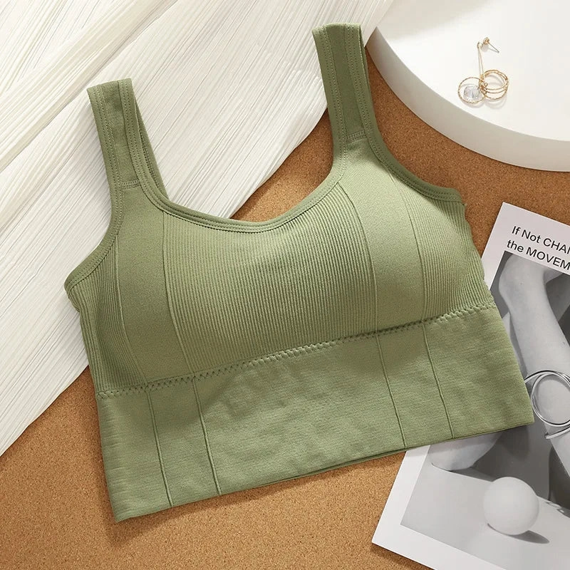 Women Seamless Sports Bra Breathable Crop Top Slim Vest