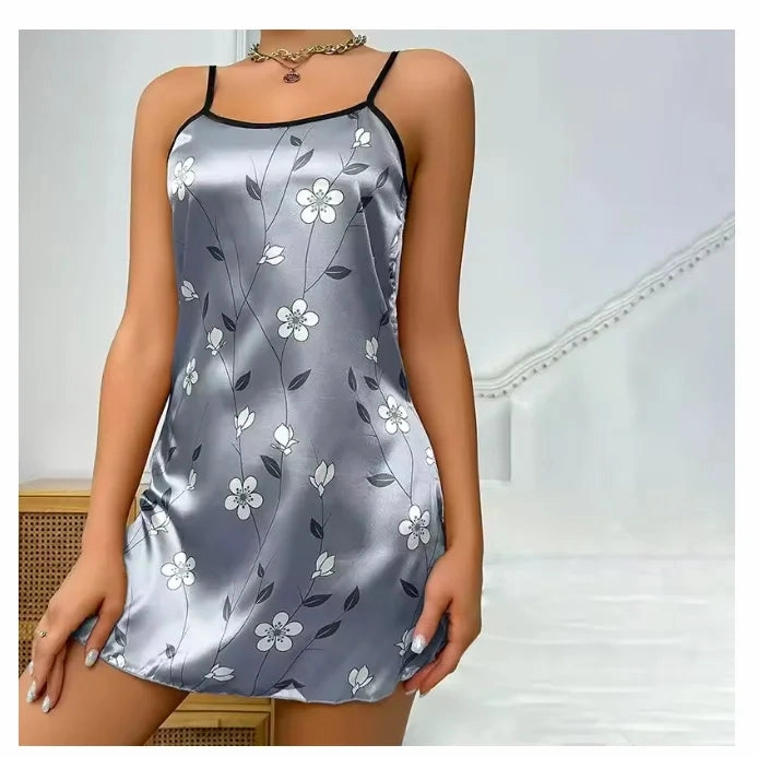 Women Sexy Sleeveless Satin Chemise Nightdress Cami Slip Dress Nightgowns for Summer Sleepwear