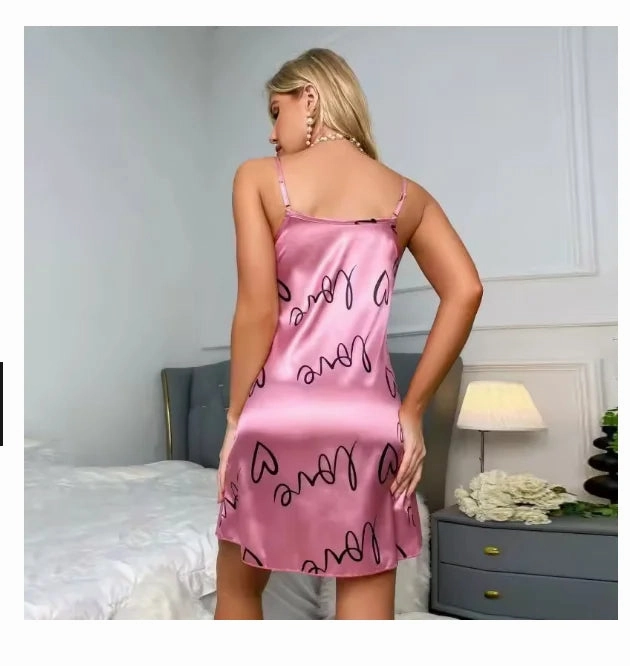 Women Sexy Sleeveless Satin Chemise Nightdress Cami Slip Dress Nightgowns for Summer Sleepwear