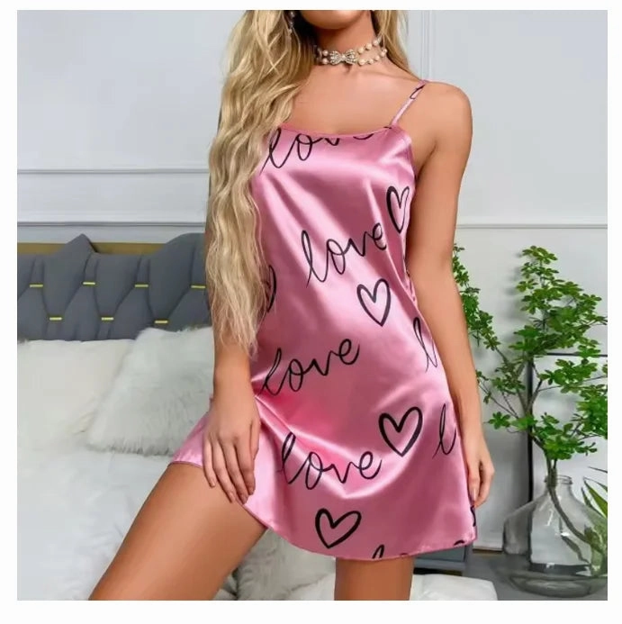 Women Sexy Sleeveless Satin Chemise Nightdress Cami Slip Dress Nightgowns for Summer Sleepwear