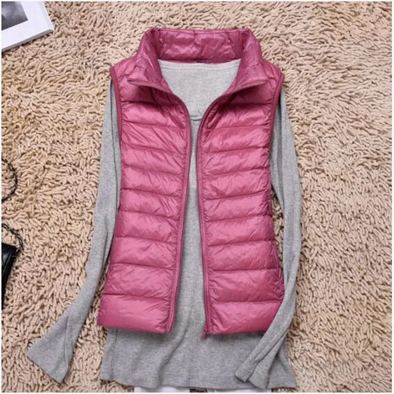 Women Sleeveless Vest Autumn Winter Warm Ultra Light Jacket