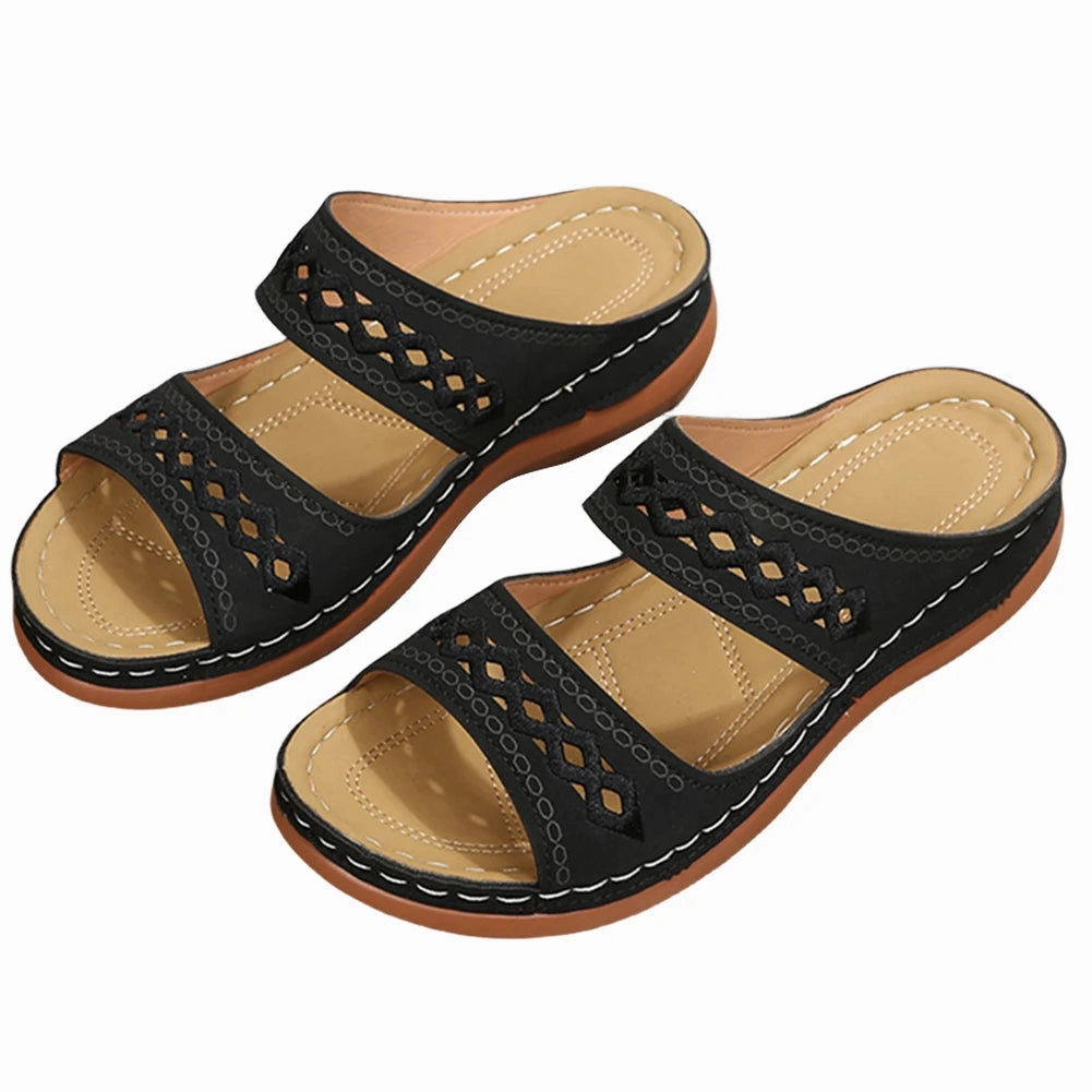 Women Summer Sandals Casual Comfortable Open Toe Slippers Orthopedic Footbed Fashionably Trend Versatile Slip On Slides