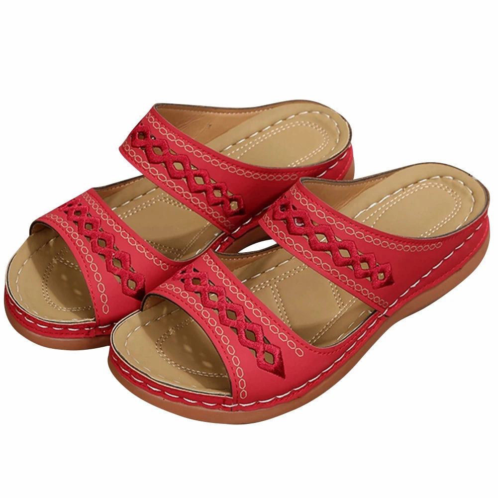 Women Summer Sandals Casual Comfortable Open Toe Slippers Orthopedic Footbed Fashionably Trend Versatile Slip On Slides