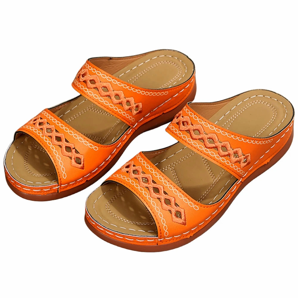 Women Summer Sandals Casual Comfortable Open Toe Slippers Orthopedic Footbed Fashionably Trend Versatile Slip On Slides