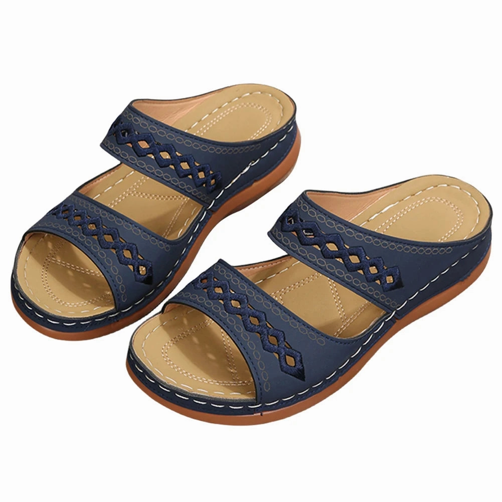 Women Summer Sandals Casual Comfortable Open Toe Slippers Orthopedic Footbed Fashionably Trend Versatile Slip On Slides