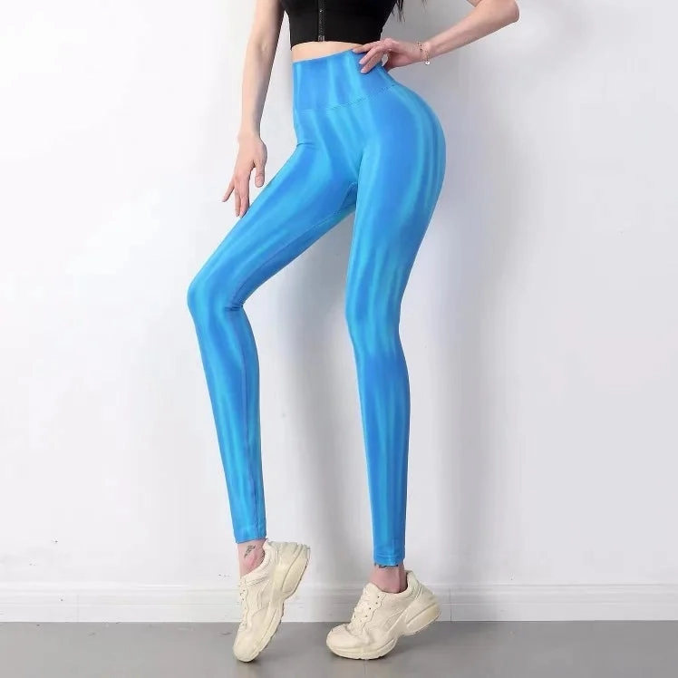 Women Tie Dye Seamless Leggings Scrunch High Waist Yoga Pants