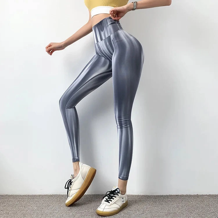 Women Tie Dye Seamless Leggings Scrunch High Waist Yoga Pants