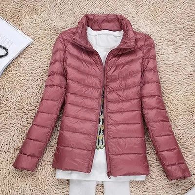 Women Winter Coat Autumn Ultralight Duck Down Jacket Slim Fit Puffer Windproof Outerwear