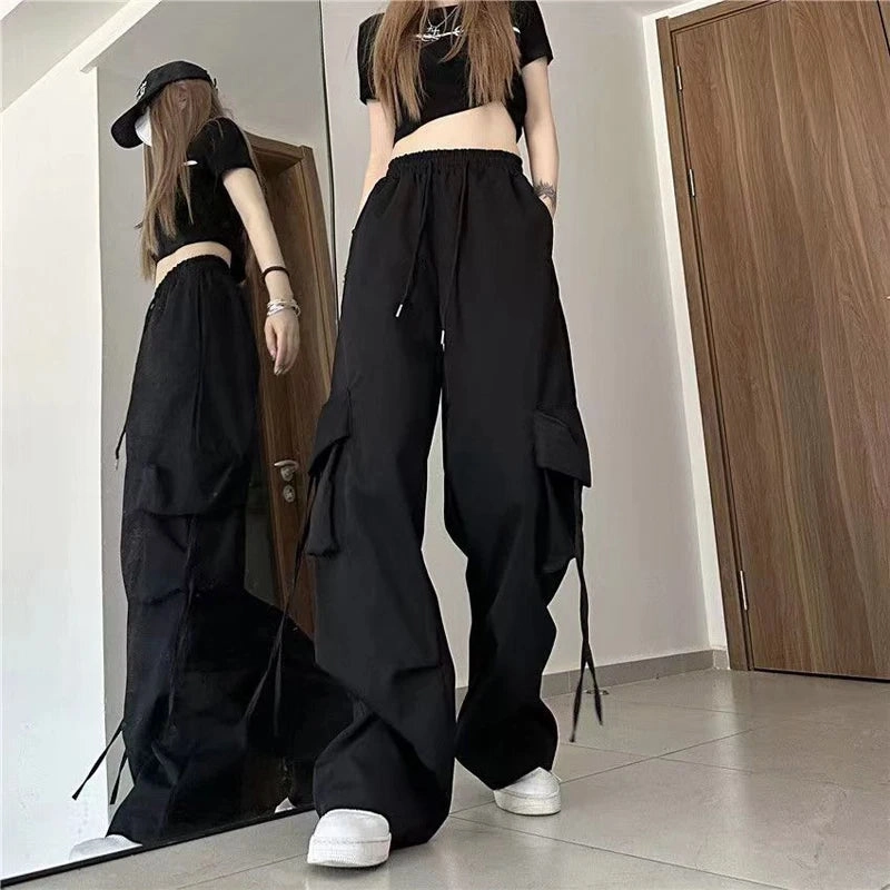 Women Y2K Cargo Pants Fashion Casual High Waist Baggy Trousers