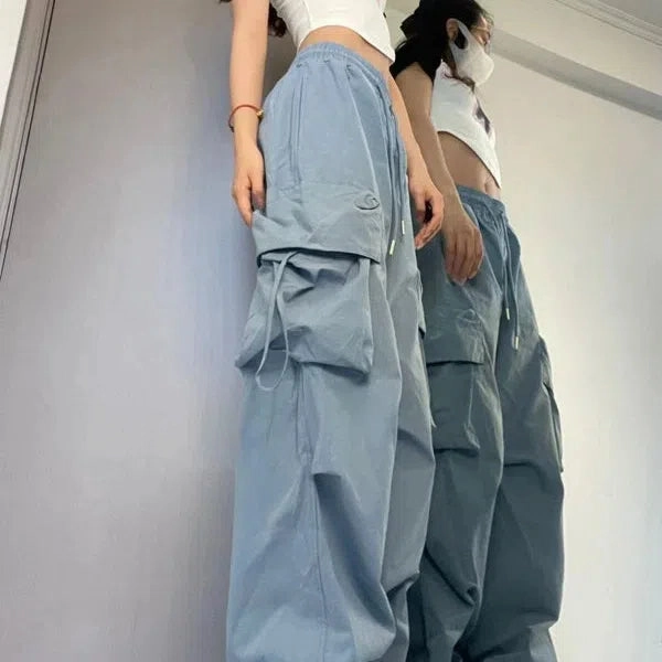 Women Y2K Cargo Pants Fashion Casual High Waist Baggy Trousers