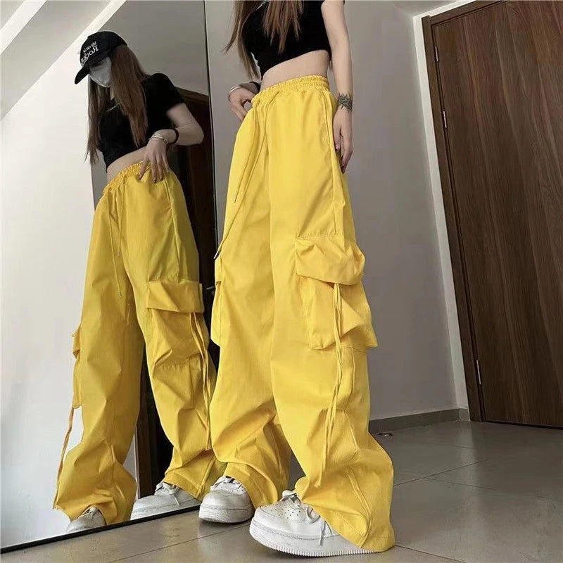 Women Y2K Cargo Pants Fashion Casual High Waist Baggy Trousers