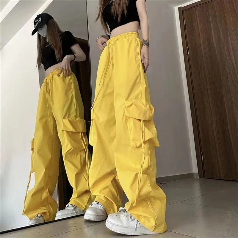 Women Y2K Cargo Pants Fashion Casual High Waist Baggy Trousers